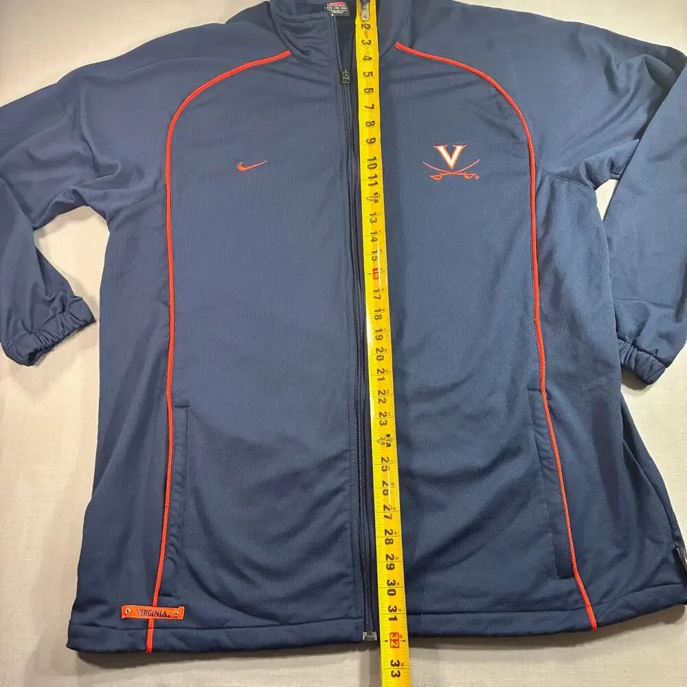 Vintage Nike Team Virginia Cavaliers Full Zip Jacket Mens XL Blue Embroidered